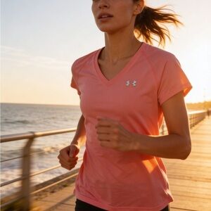 Under Armour Women's Peach V-Neck Tee